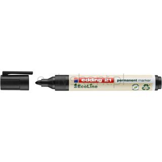 Edding Marker permanentny e-21 ecoline, 1,5-3mm, czarny [BIURO]