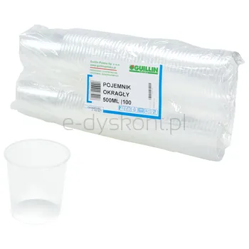 Guillin Pojemniki Okrągłe Gładkościenne 500Ml Pp | 100Szt