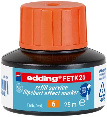 Tusz do uzupełniania markerów do flipchartów e-FETK 25 EDDING, pomarańczowy