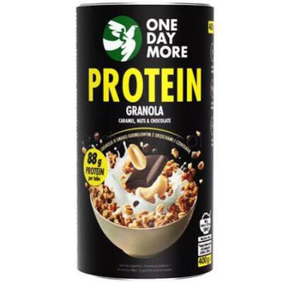 OneDayMore Granola Proteinowa o smaku karmelowym z orzechami i czekoladą 400g