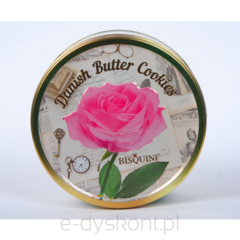 Bisquini Ciastka Duńskie Maślane Vintage Rose Puszka 400G 