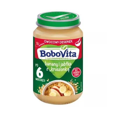 BoboVita Banany i jabłka z kruszonką po 6 miesiącu 190 g