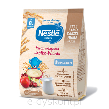 Nestle Kaszka Mleczno-Ryżowa Jabłko-Wiśnia Po 8 Miesiącu 230 G