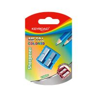 Keyroad Temperówka metalowa Metal-Colourfull, aluminiowa, podwójna, blister, mix kolorów [BIURO]