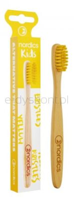 Nordics Oral Care Szczoteczka do zębów bambusowa Dla dzieci, miękka, żółta 14.5cm
