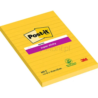 Post-It Karteczki Samoprzylepne Super Sticky (660-S), 102X152Mm, 1X75 Kart., Żółte 