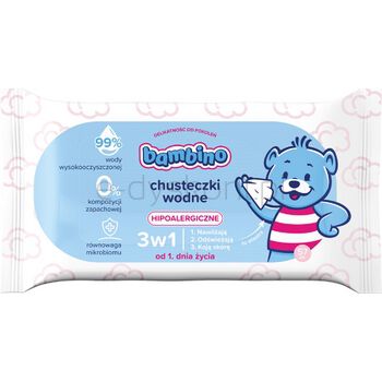 Bambino Chusteczki wodne 3w1 hipoalergiczne 1x57 szt