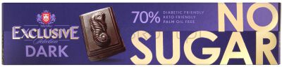 Taitau Czekolada gorzka 70% kakao bez cukru, słodzona erytrytolem KETO 50 g