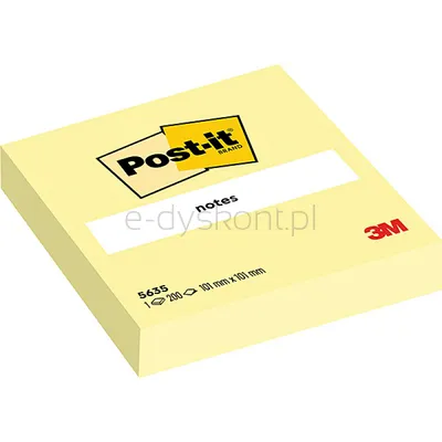 Post-It Karteczki Samoprzylepne (5635), 100X100Mm, 1X200 Kart., Żółte 