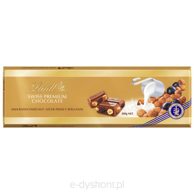 Lindt Swiss Premium Chocolate Milk Raisins Hazelnut 300G