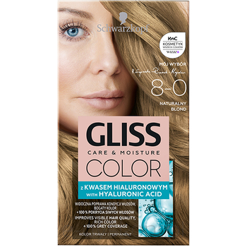 Gliss Color Krem Koloryzujący 8-0 Naturalny Blond 60 Ml+ 60 Ml+ 22,5 Ml