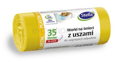 Stella Worki z uszami do segregacji metali i plastiku, 35 l, 20 szt., żółte, żółty