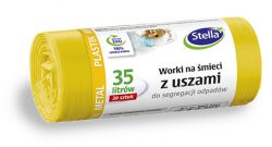 Stella Worki z uszami do segregacji metali i plastiku, 35 l, 20 szt., żółte, żółty