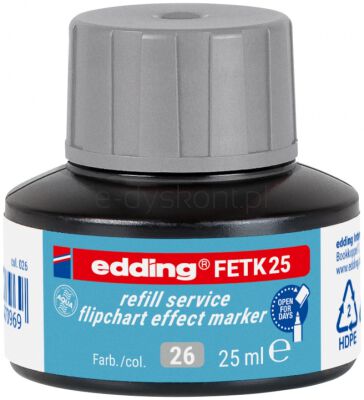 Edding Tusz do uzupełniania markerów do flipchartów e-FETK 25 srebrno-szary