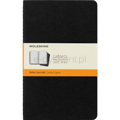 Zestaw 3 Zeszytów Moleskine Cahier Journals L (13x21cm) w linie, 80 stron, czarny