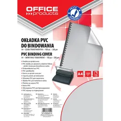 Office Products Okładki do bindowania PVC, A4, 200mikr., 100szt., szare transparentne