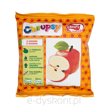 Crispy Natural Chipsy Jabłk/Sok Mango 18G 