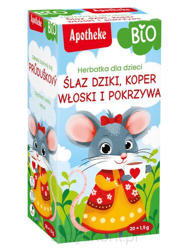 Herbatka Dla Dzieci - Ślaz Dziki, Koper Włoski I Pokrzywa Bio (20 X 1,5 G) 30 G - Apotheke [BIO]