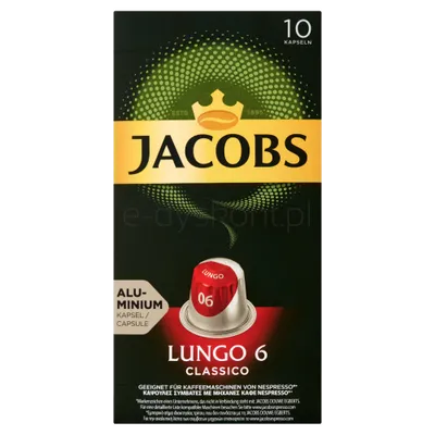 Jacobs Kawa Mielona Lungo Classico 6 10 Kapsułek 52 G