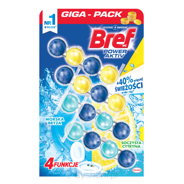 Bref Power Aktiv Soczysta Cytryna+Morska Bryza 4X50G