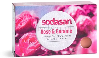 Mydło w kostce róża & pelargonia BIO 100 g