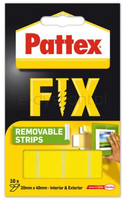 Pattex Paski Montażowe Usuwalne Fix, 10*40Mm X 20Mm