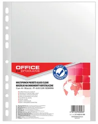 Koszulki na dokumenty OFFICE PRODUCTS, PP, A4, krystal, 55mikr., 100szt.