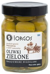 Iorgos Oliwki zielone nadziewane migdałem PREMIUM 350/210g