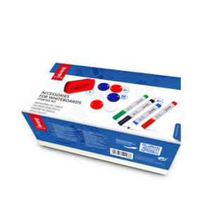 Akcesoria do tablic MemoBe, zestaw zawiera: markery 4 kolory, gąbka magnetyczna, magnesy f 30 mm 6 szt. - Zestaw 3