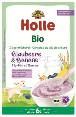 Kaszka ryżowa mleczna na bazie mleka koziego jagodowo-bananowa od 6 miesiąca życia BIO 200 g