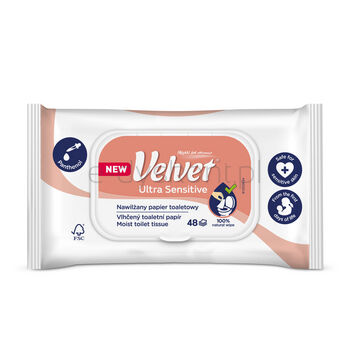 Velvet Nawilżany Papier Toaletowy Ultra Sensitive 48 sztuk
