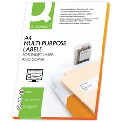 Q-Connect Etykiety uniwersalne 38,1x21,1mm, prostokątne, białe 100 ark.