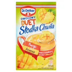 Dr.Oetker Słodka Chwila Owocowy Duet Mango  Ananas Kisiel Z Kawałkami Owoców 32 G