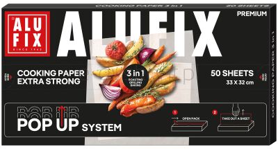 Alufix Papier do gotowania Pop-up, 3w1, 33x32cm, 50 arkuszy