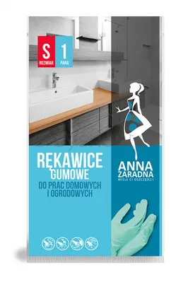 Rękawice gumowe ANNA ZARADNA, rozmiar S, pastelowa zieleń