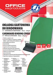Office Products Okładki do bindowania karton, A4, 250gsm, skóropodobne, 100szt., zielone