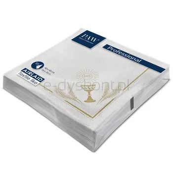 Paw Serwetka Professional Dinner My First Communion (gold), Serwetki 1-warstwowe 40x40cm składane 1/4 50szt. w paczce. Wykonane z AIRLAID.