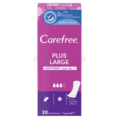 Carefree Wkładki Higieniczne Plus Large Light Scent  20 Szt.