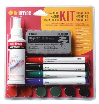 Bi-Office Zestaw do tablic magnetyczny Spray, gąbka, 4 markery oraz magnesy 
