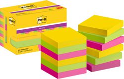 Post-It Karteczki samoprzylepne Super Sticky, 47,6x47,6mm, 12x90 kart., paleta Carnival