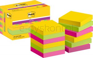 Post-It Karteczki samoprzylepne Super Sticky, 47,6x47,6mm, 12x90 kart., paleta Carnival