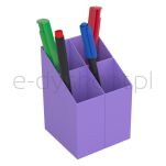 Ico Przybornik Na Biurko Kwadratowy, Plastikowy, 4 Komory, Fioletowy - 2