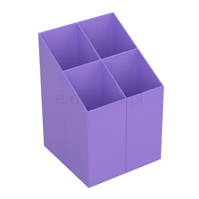 Przybornik Na Biurko Ico Kwadratowy, Plastikowy, 4 Komory, Fioletowy
