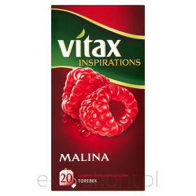 Vitax Herbata Inspiracje Malina Herbata Owocowo-Ziołowa 40 G (20 Torebek)
