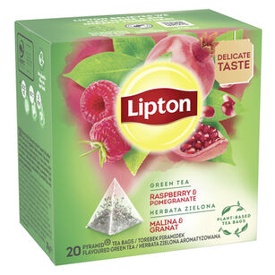 Lipton Herbata Zielona Aromatyzowana Malina Granat 28 G (20 Torebek)