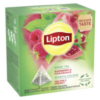 Lipton Herbata Zielona Aromatyzowana Malina Granat 28 G (20 Torebek)