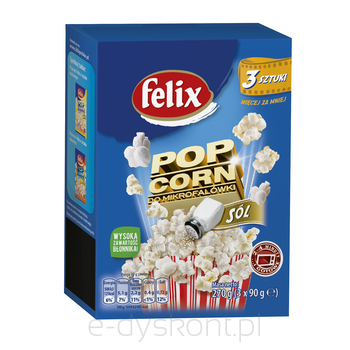 Felix Popcorn Do Mikrofalówki Solony 270 G (3 X 90 G)