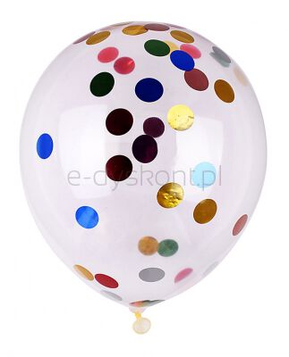 Part Go Zestaw balonów z konfetti, 25cm, 6 szt., mix kolorów