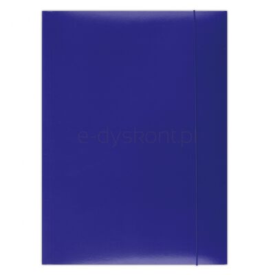 Office Products Teczka Z Gumką, Karton/Lakier, A4, 350Gsm, 3-Skrz., Niebieska 