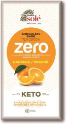 Sole Czekolada Gorzka 72% Kakao Bez Dodatku Cukru Z Pomarańczą Ze Stewią Keto 100 G